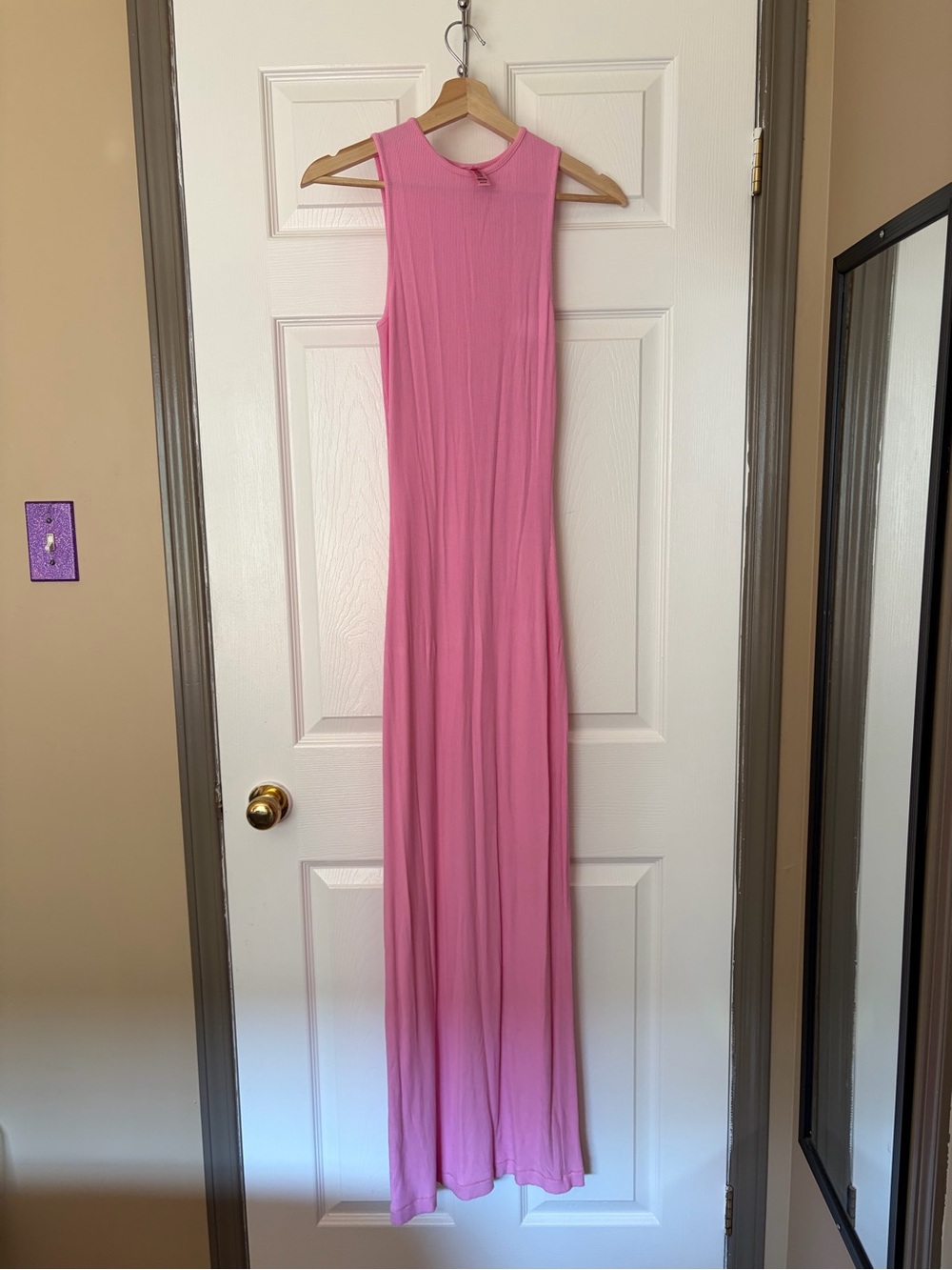 SKIMS Sleeveless Pink Maxi Dress